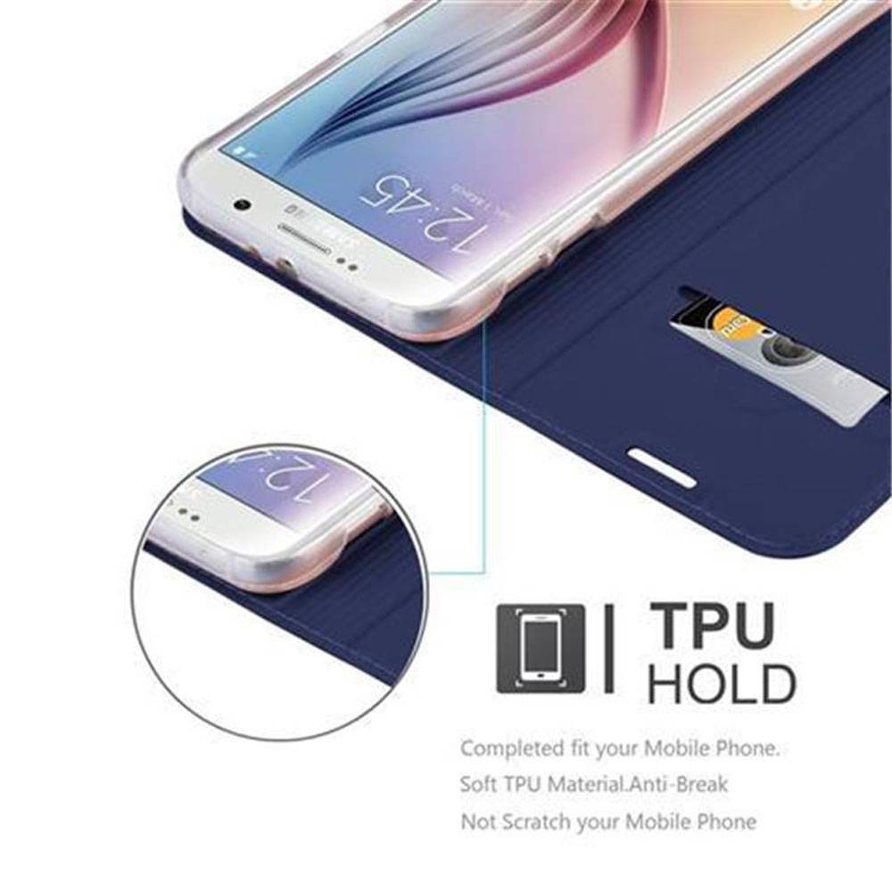 Cadorabo Handyhülle für Samsung Galaxy S6 Schutz Hülle in Blau Cover Etui Book Case Booklet