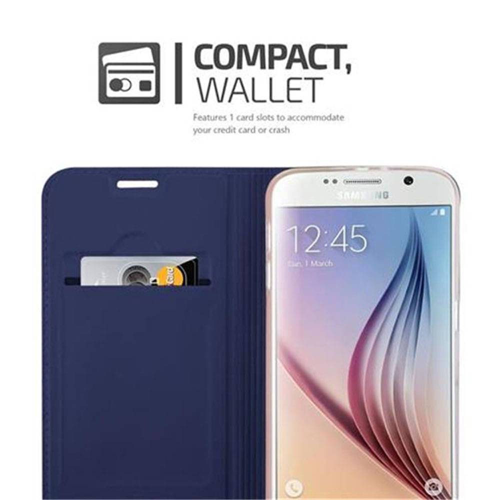 Cadorabo Handyhülle für Samsung Galaxy S6 Schutz Hülle in Blau Cover Etui Book Case Booklet