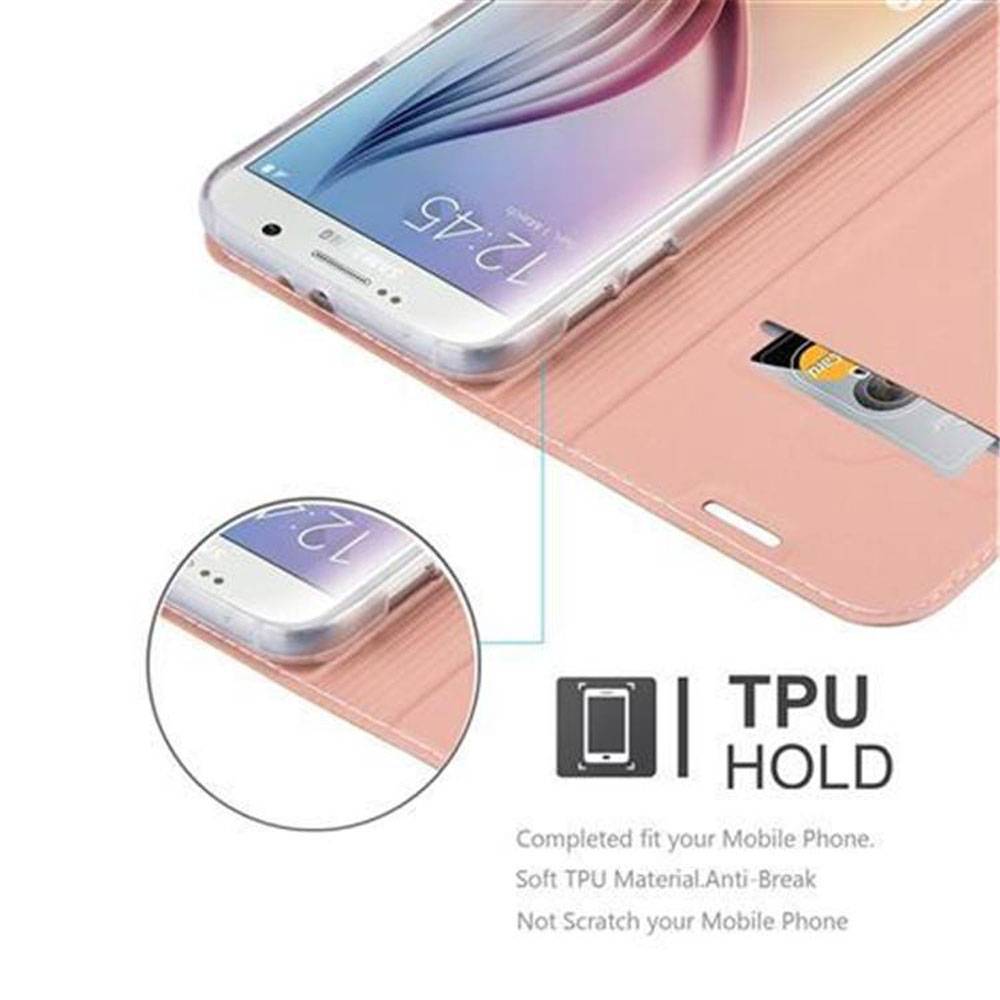 Cadorabo Handyhülle für Samsung Galaxy S6 Schutz Hülle in Rosa Cover Etui Book Case Booklet