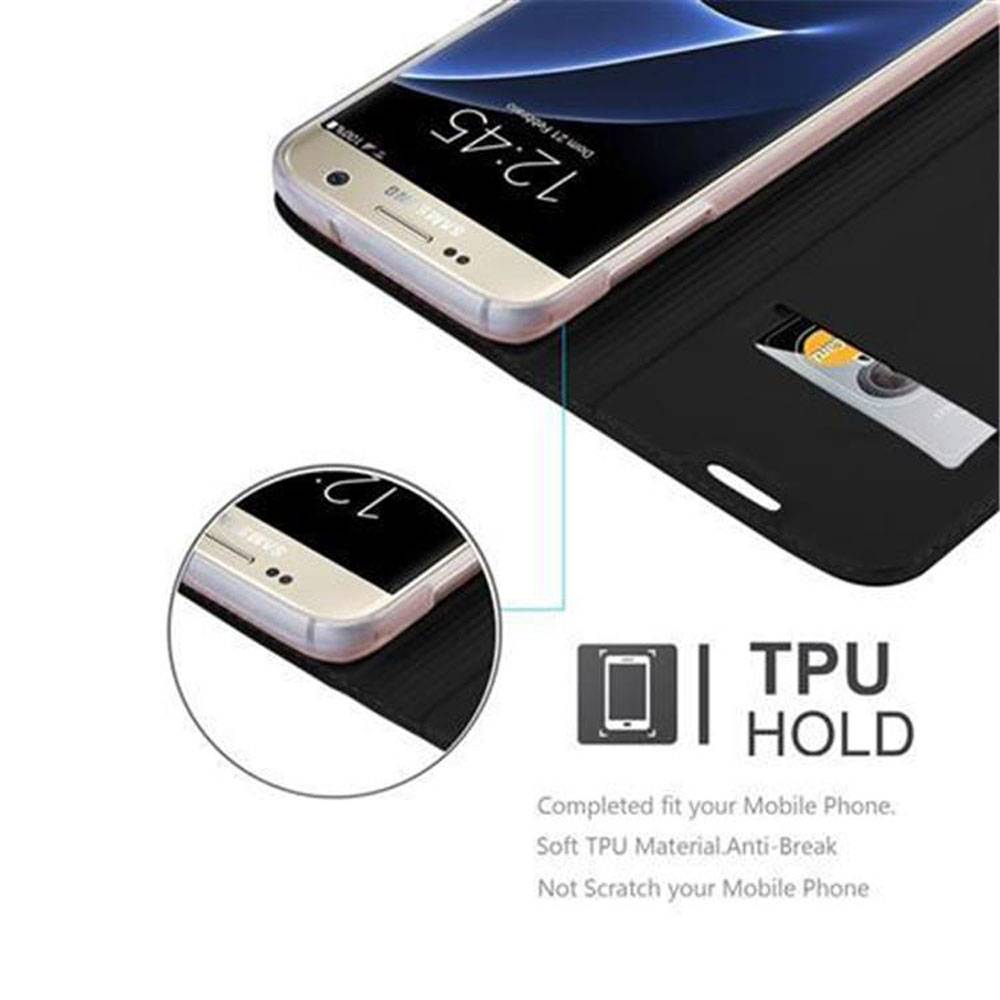 Cadorabo Handyhülle für Samsung Galaxy S7 Schutz Hülle in Schwarz Cover Etui Book Case Booklet