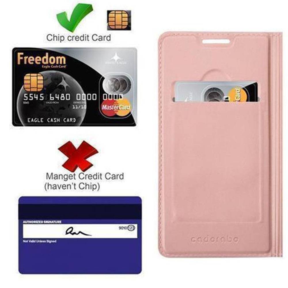 Cadorabo Handyhülle für Samsung Galaxy S7 EDGE Schutz Hülle in Rosa Cover Etui Book Case Booklet