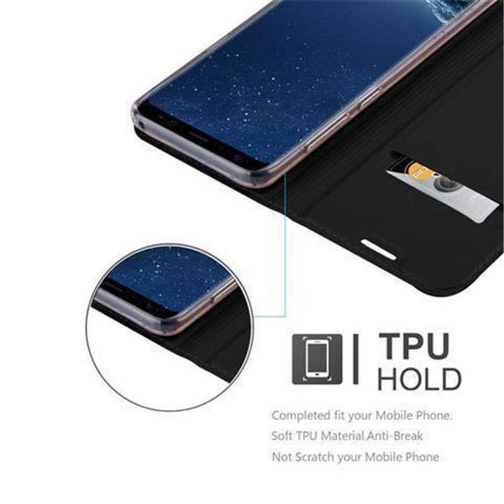 Cadorabo Handyhülle für Samsung Galaxy S8 PLUS Schutz Hülle in Schwarz Cover Etui Book Case Booklet