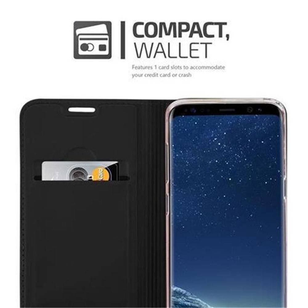 Cadorabo Handyhülle für Samsung Galaxy S8 PLUS Schutz Hülle in Schwarz Cover Etui Book Case Booklet