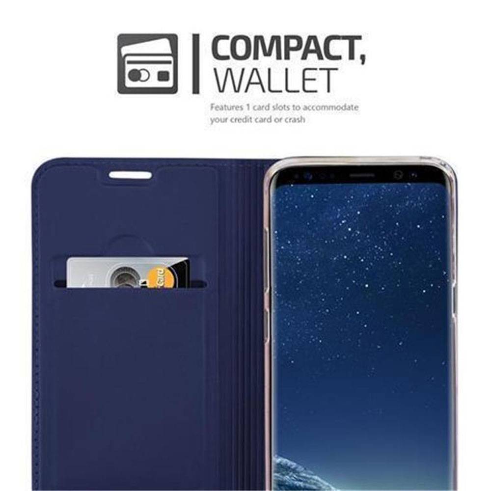 Cadorabo Handyhülle für Samsung Galaxy S8 PLUS Schutz Hülle in Blau Cover Etui Book Case Booklet