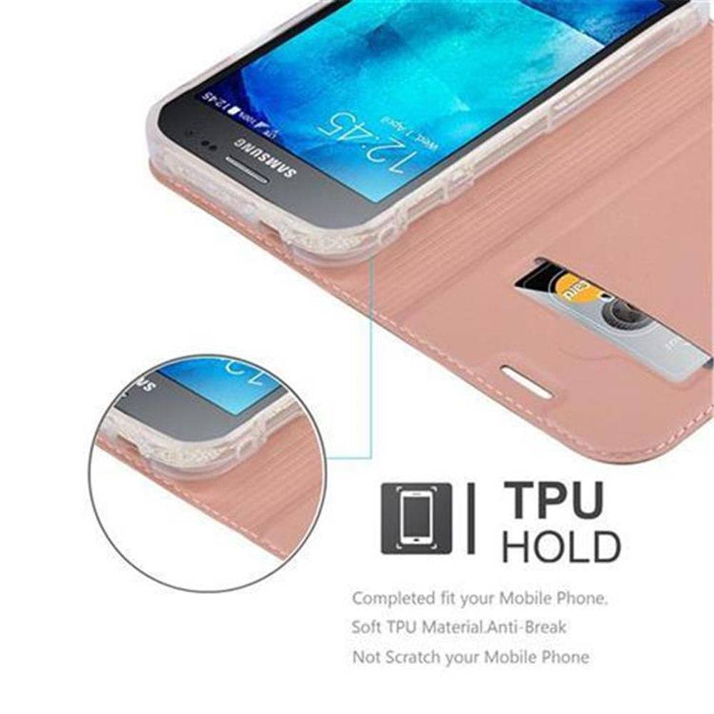 Cadorabo Handyhülle für Samsung Galaxy XCover 3 Schutz Hülle in Rosa Cover Etui Book Case Booklet