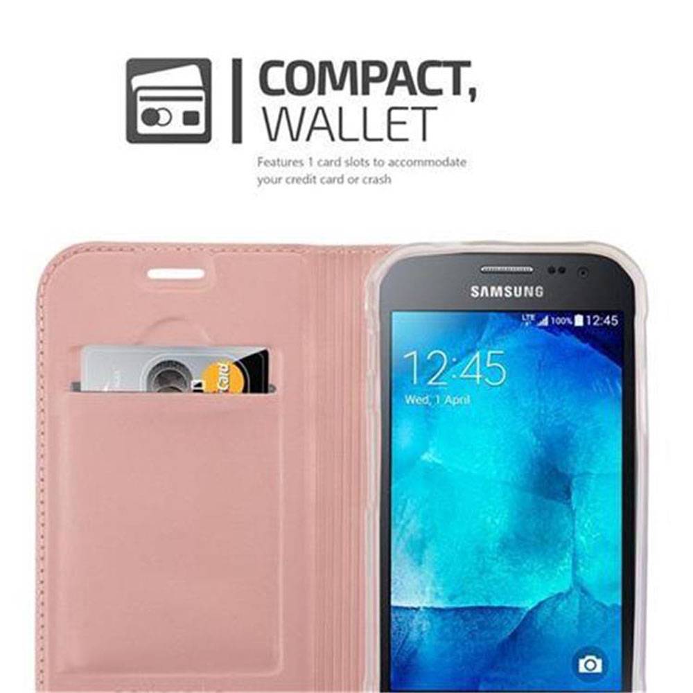 Cadorabo Handyhülle für Samsung Galaxy XCover 3 Schutz Hülle in Rosa Cover Etui Book Case Booklet