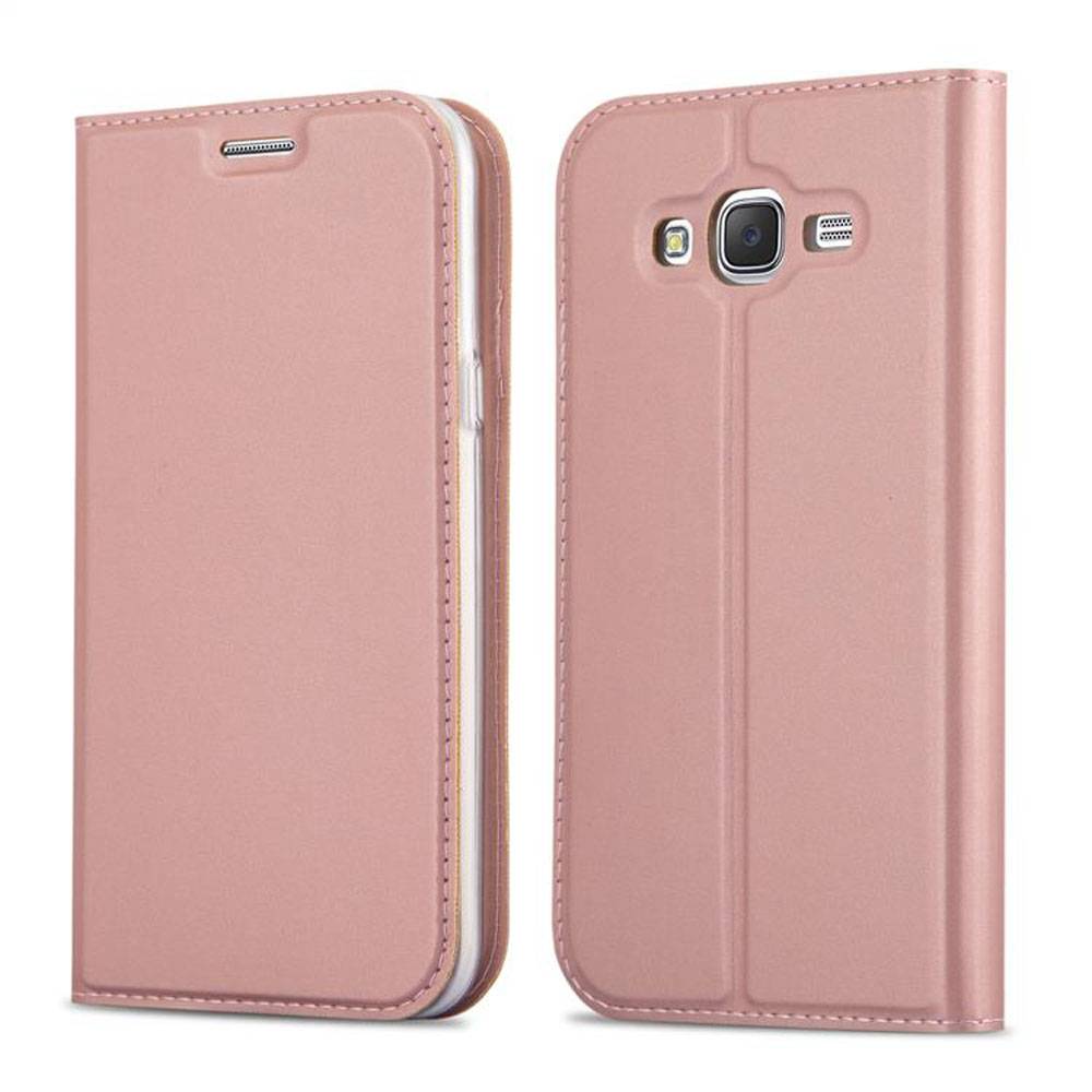 Cadorabo Handyhülle für Samsung Galaxy GRAND PRIME Schutz Hülle in Rosa Cover Etui Book Case Booklet
