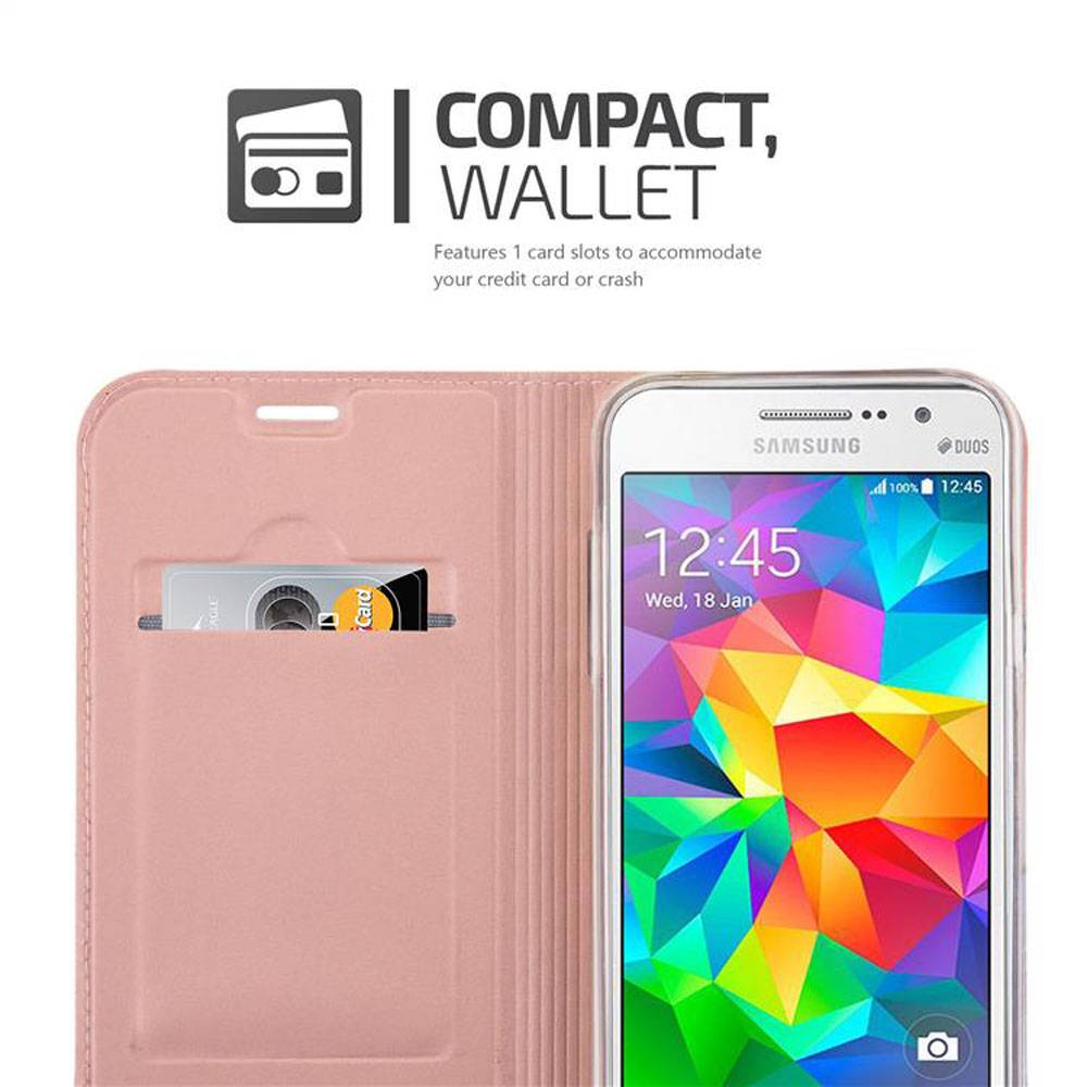 Cadorabo Handyhülle für Samsung Galaxy GRAND PRIME Schutz Hülle in Rosa Cover Etui Book Case Booklet