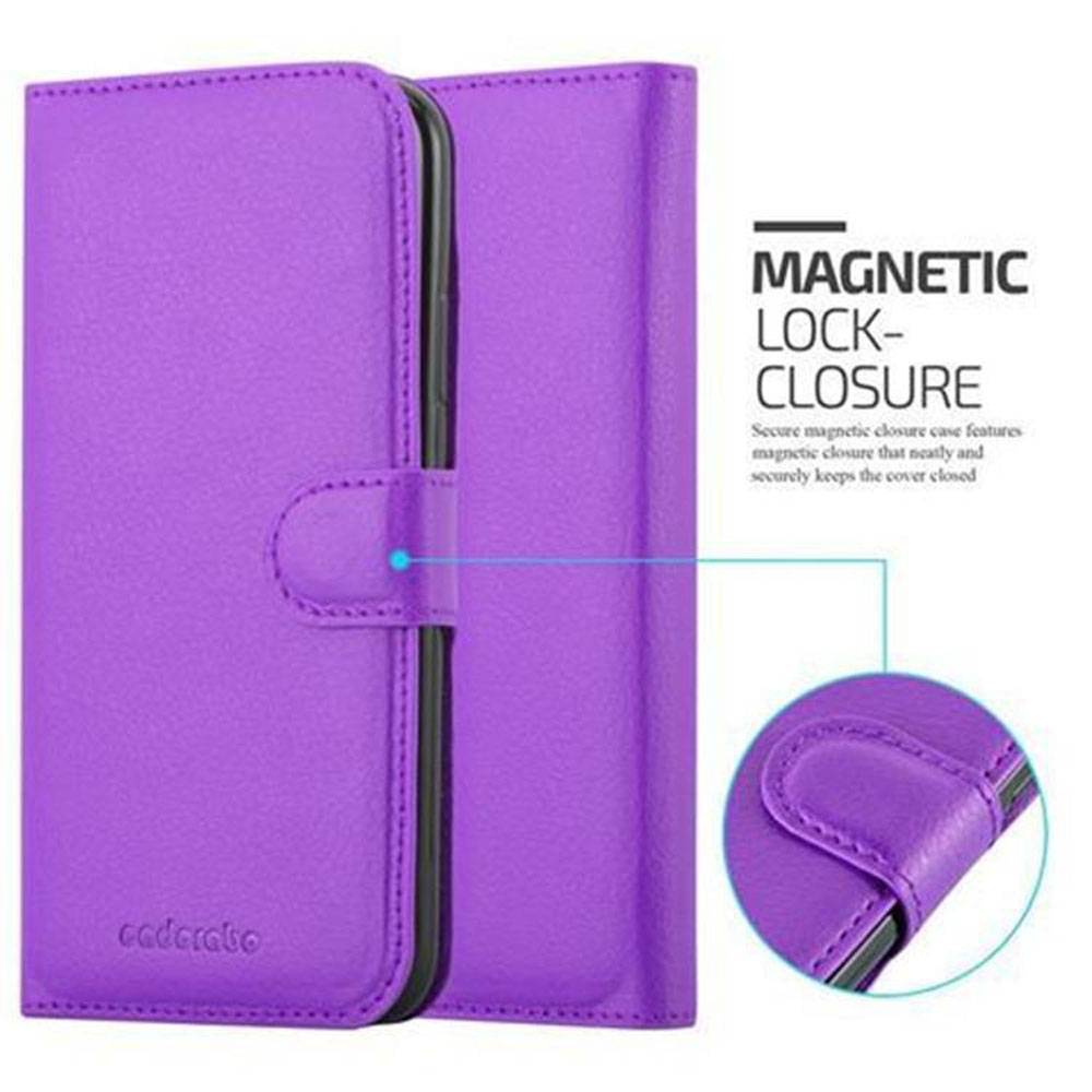 Cadorabo Hülle für Apple iPhone X / XS Schutz Hülle in Lila Handyhülle Etui Case Cover Magnetverschluss