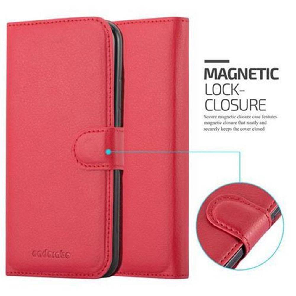 Cadorabo Hülle für Apple iPhone X / XS Schutz Hülle in Rot Handyhülle Etui Case Cover Magnetverschluss