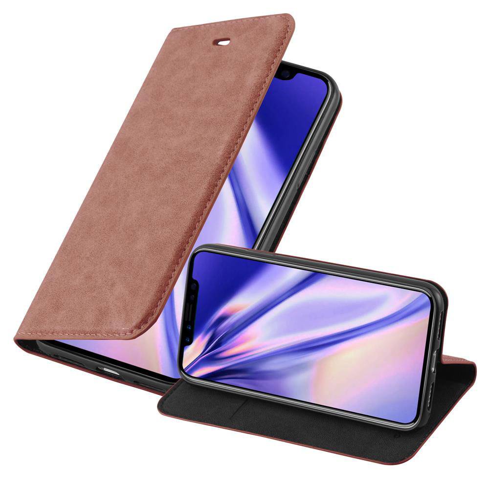 Cadorabo Hülle für Apple iPhone X / XS Schutz Hülle in Braun Handyhülle Etui Case Cover Magnetverschluss
