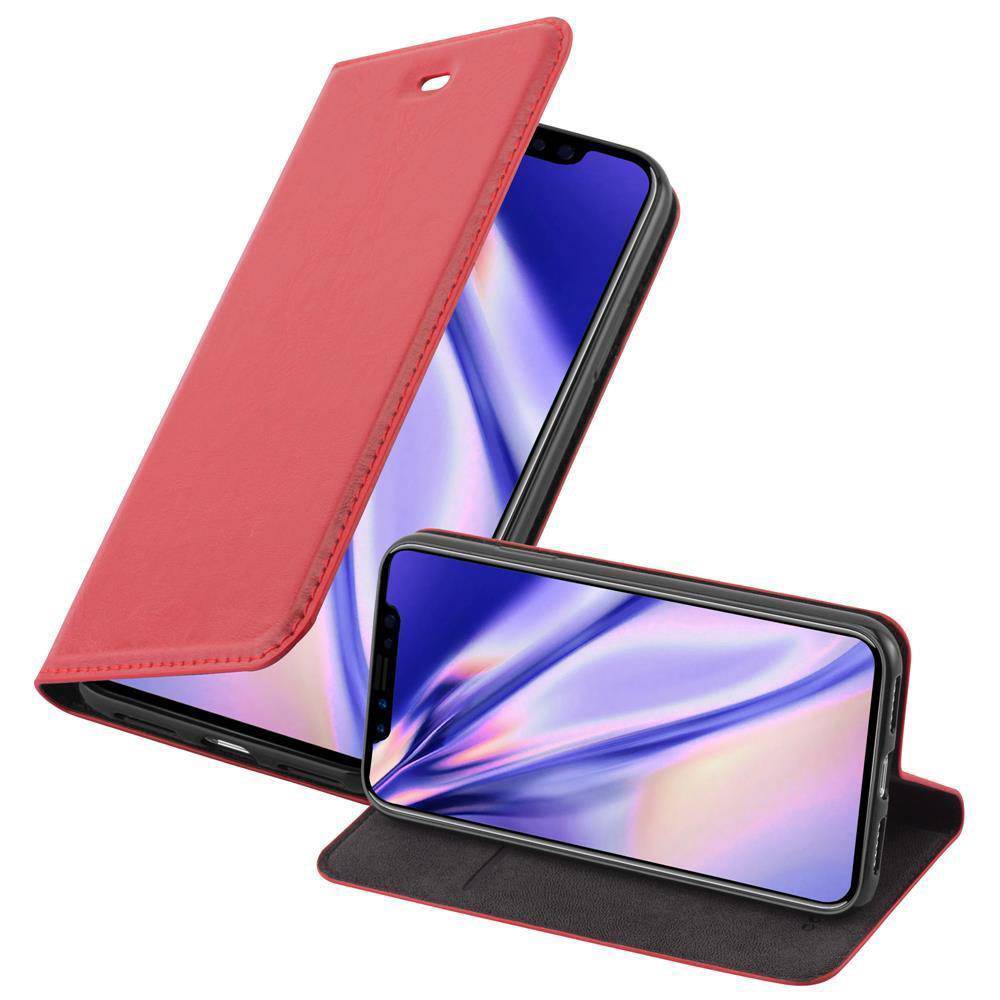 Cadorabo Hülle für Apple iPhone X / XS Schutz Hülle in Rot Handyhülle Etui Case Cover Magnetverschluss