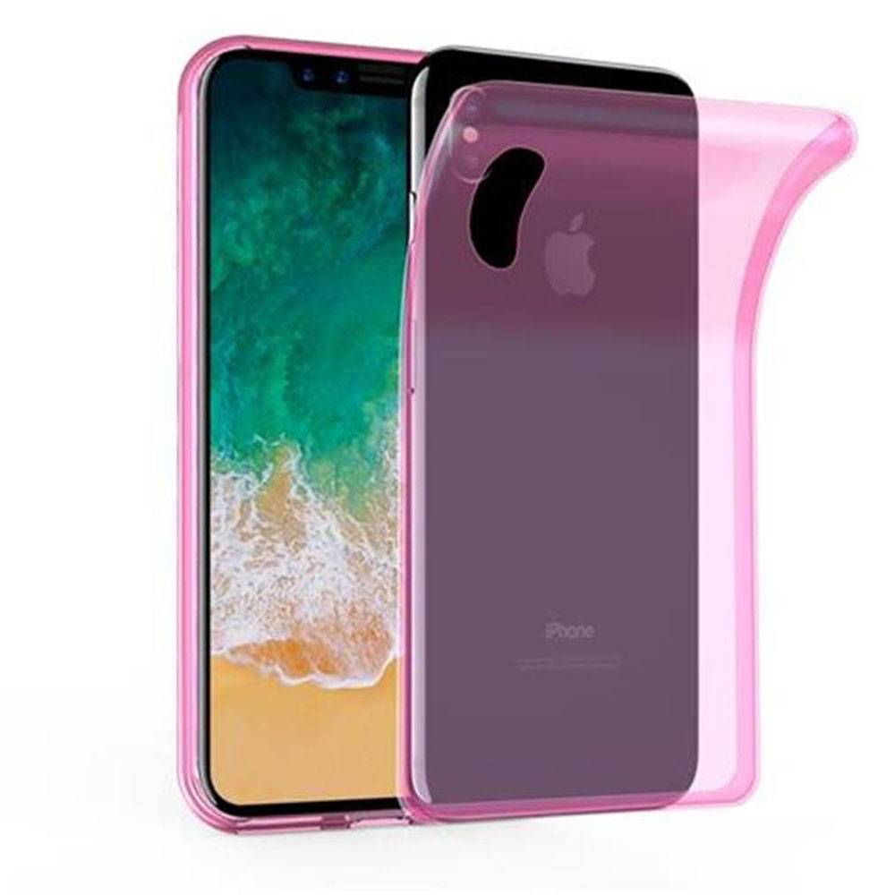 Cadorabo Hülle für Apple iPhone X / XS Schutz Hülle in Pink Schutzhülle TPU Silikon Cover Etui Case