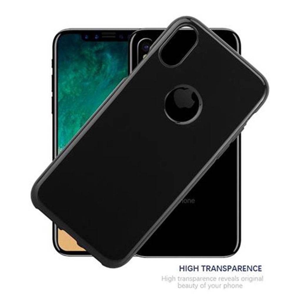 Cadorabo Hülle für Apple iPhone X / XS Schutz Hülle in Schwarz Schutzhülle TPU Silikon Cover Etui Case