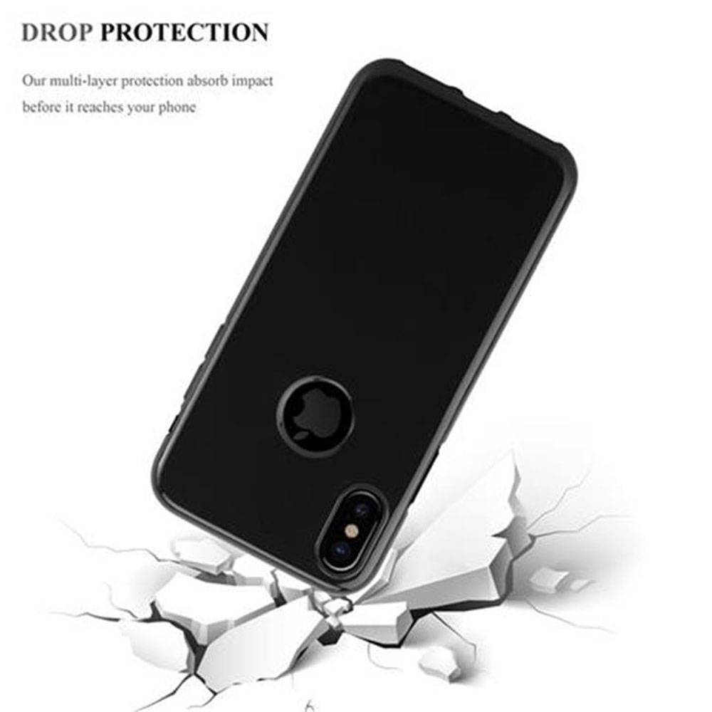 Cadorabo Hülle für Apple iPhone X / XS Schutz Hülle in Schwarz Schutzhülle TPU Silikon Cover Etui Case