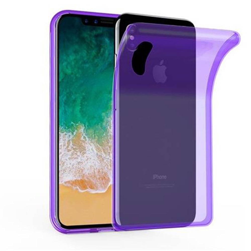 Cadorabo Hülle für Apple iPhone X / XS Schutz Hülle in Lila Schutzhülle TPU Silikon Cover Etui Case