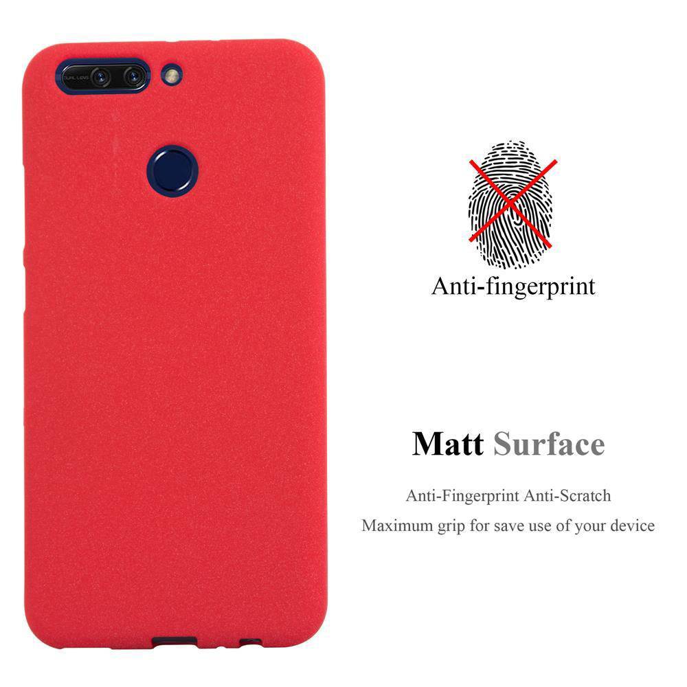Cadorabo Schutzhülle für Honor 8 PRO Hülle in Rot Handyhülle TPU Etui Cover Case