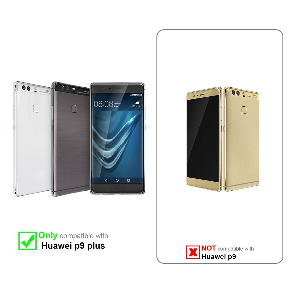 Cadorabo Schutzhülle für Huawei P9 PLUS Hülle in Schwarz Handyhülle TPU Etui Cover Case