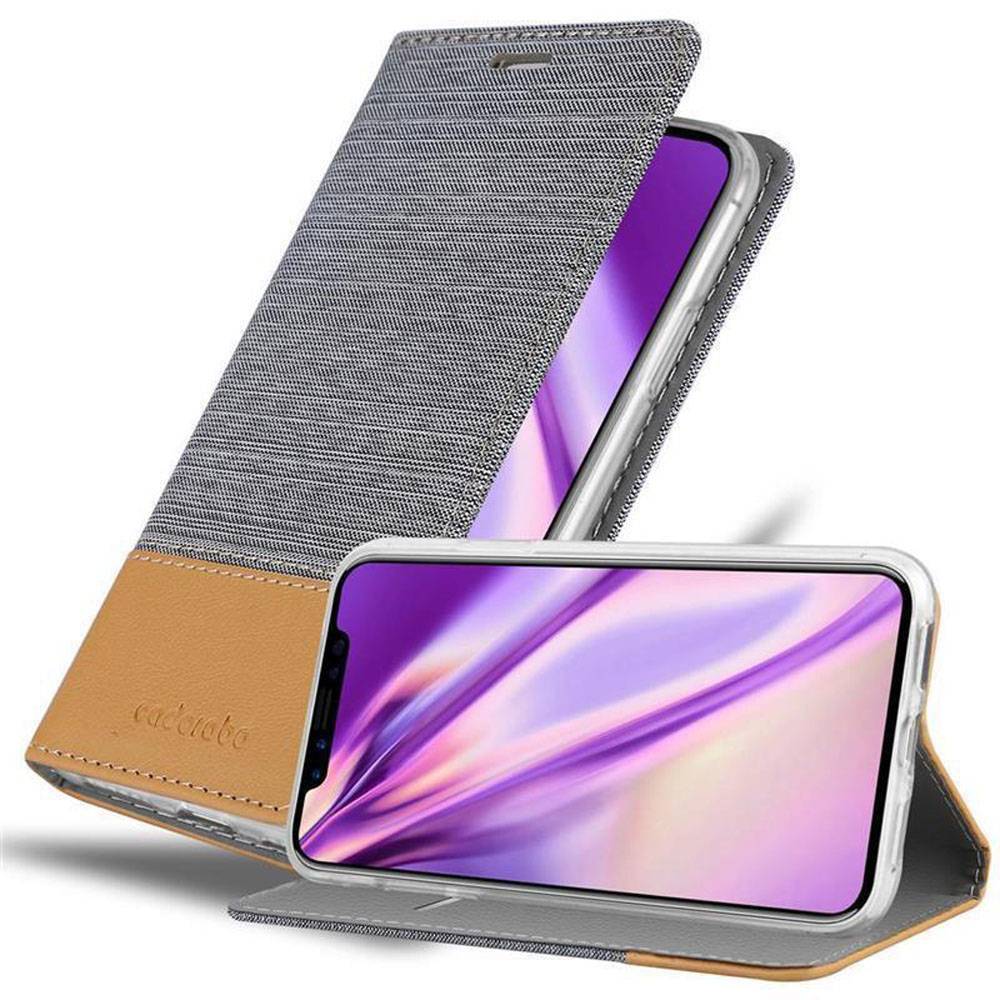 Cadorabo Hülle für Apple iPhone X / XS Schutzhülle in Grau Handy Hülle Etui Book Case Cover