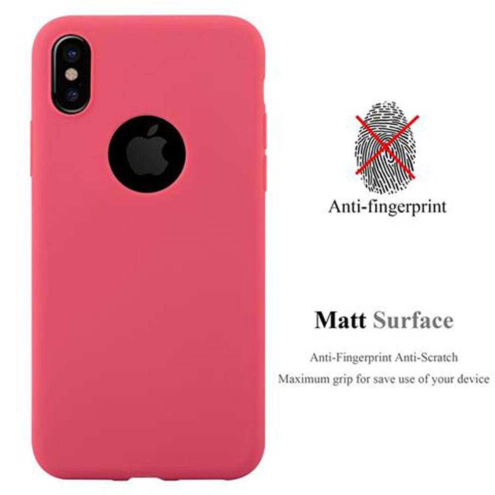 Cadorabo Hülle für Apple iPhone X / XS Schutzhülle in Rot Handyhülle TPU Silikon Etui Case Cover