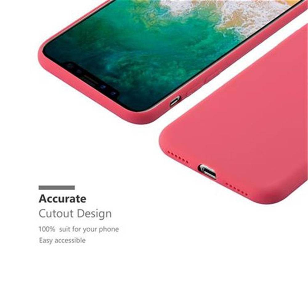 Cadorabo Hülle für Apple iPhone X / XS Schutzhülle in Rot Handyhülle TPU Silikon Etui Case Cover