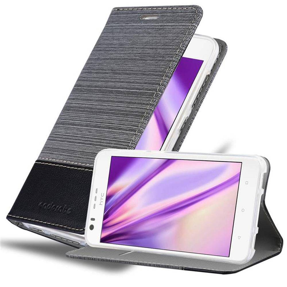 Cadorabo Hülle für HTC Desire 10 LIFESTYLE / Desire 825 Schutzhülle in Grau Handy Hülle Etui Book Case Cover