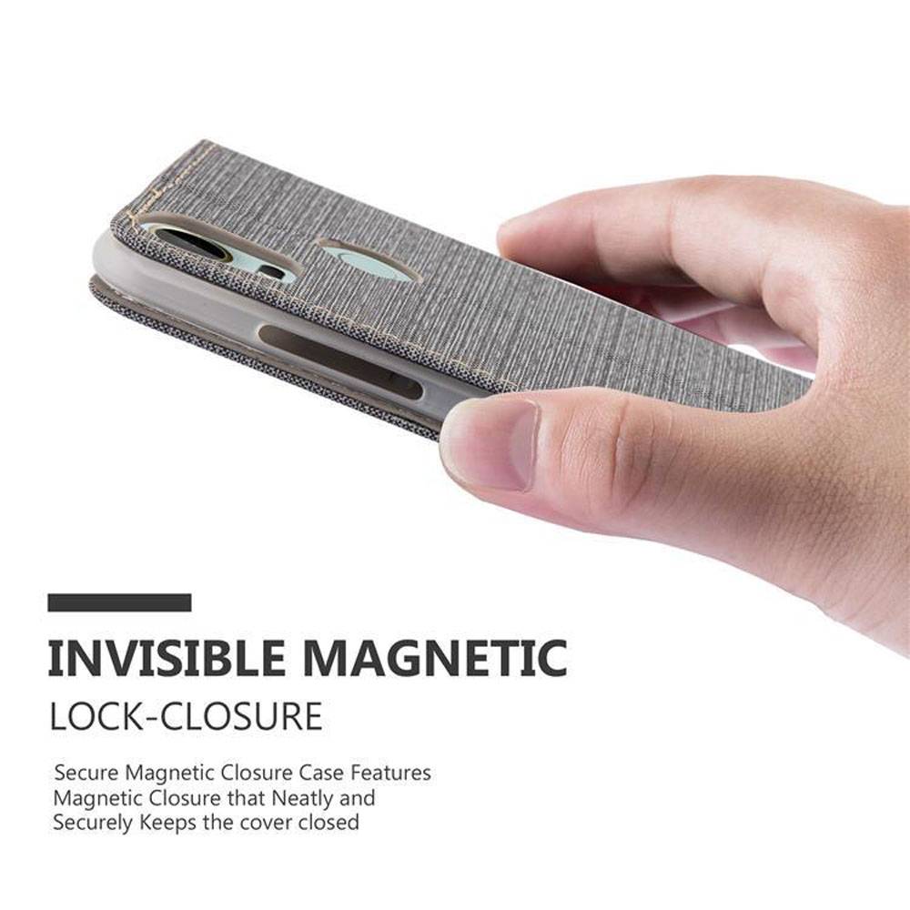 Cadorabo Hülle für HTC Desire 10 PRO Schutzhülle in Grau Handy Hülle Etui Book Case Cover