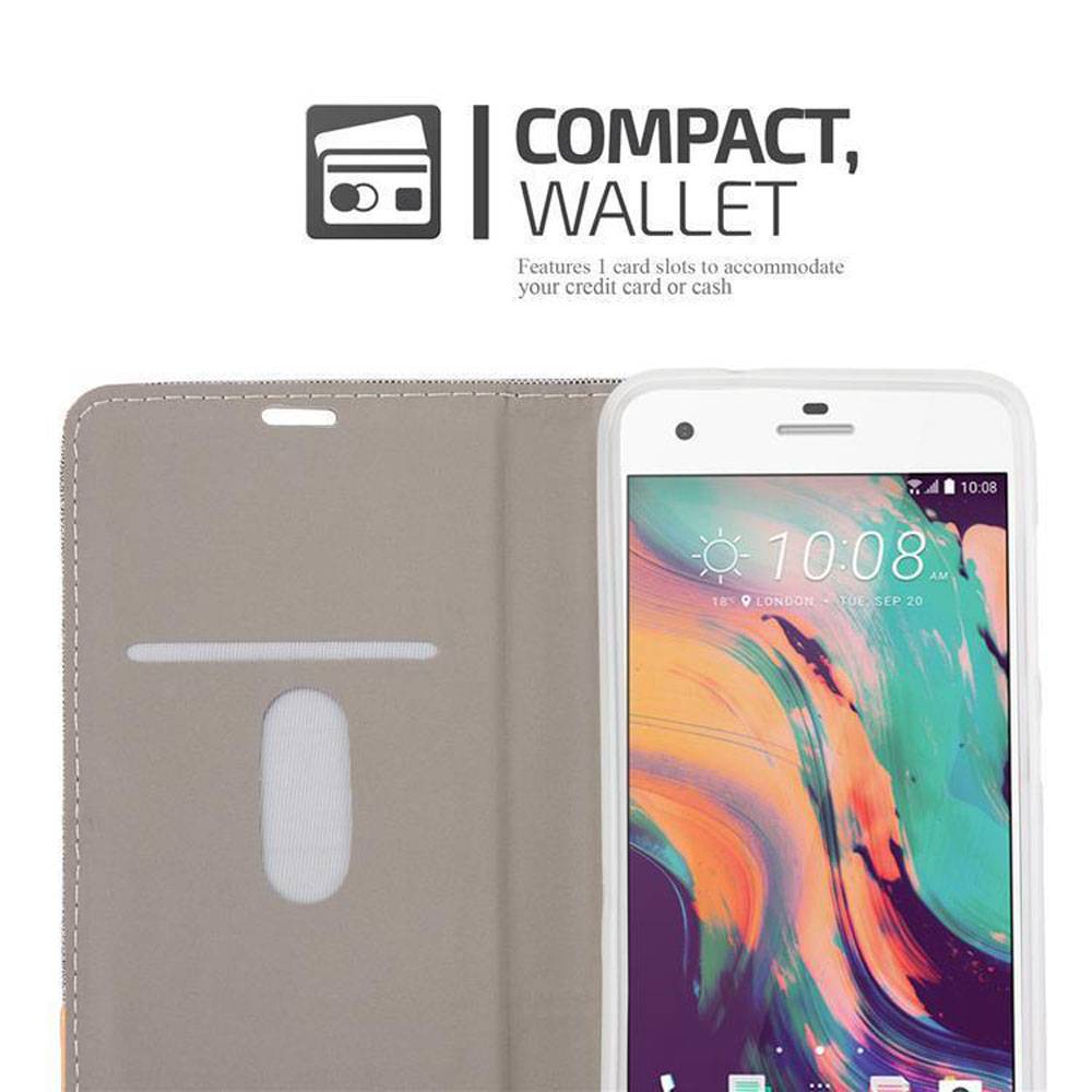 Cadorabo Hülle für HTC Desire 10 PRO Schutzhülle in Grau Handy Hülle Etui Book Case Cover