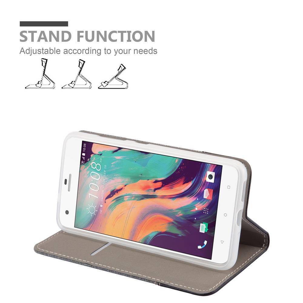 Cadorabo Hülle für HTC Desire 10 PRO Schutzhülle in Grau Handy Hülle Etui Book Case Cover