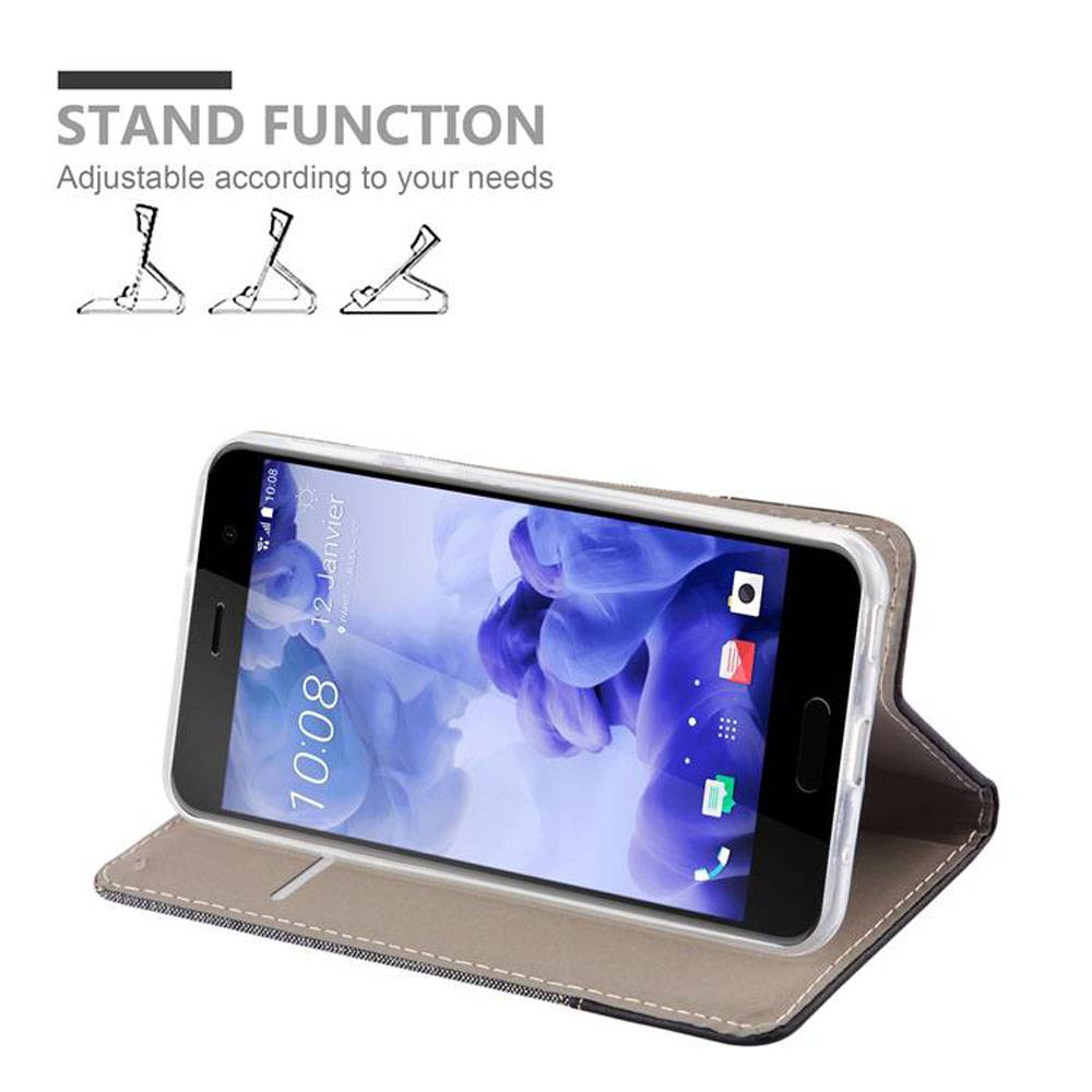 Cadorabo Hülle für HTC U PLAY Schutzhülle in Grau Handy Hülle Etui Book Case Cover