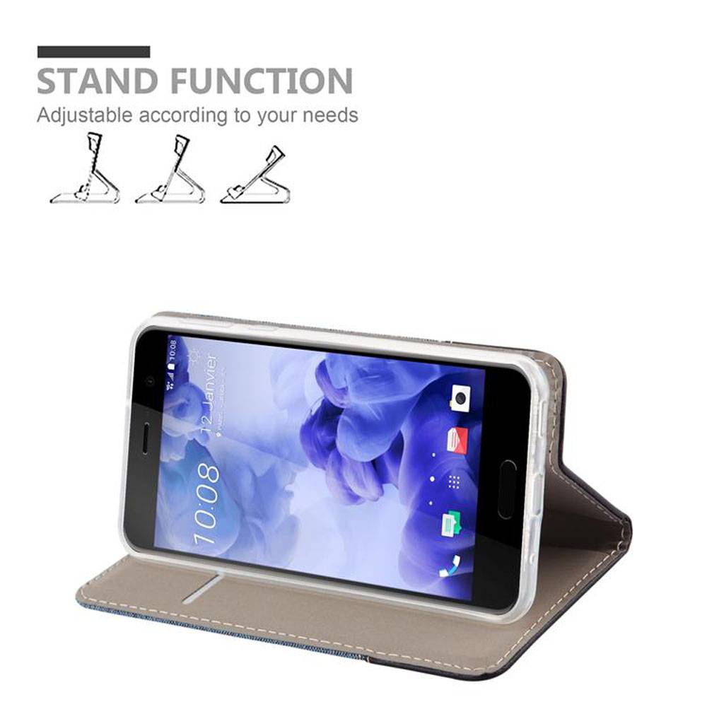 Cadorabo Hülle für HTC U PLAY Schutzhülle in Blau Handy Hülle Etui Book Case Cover