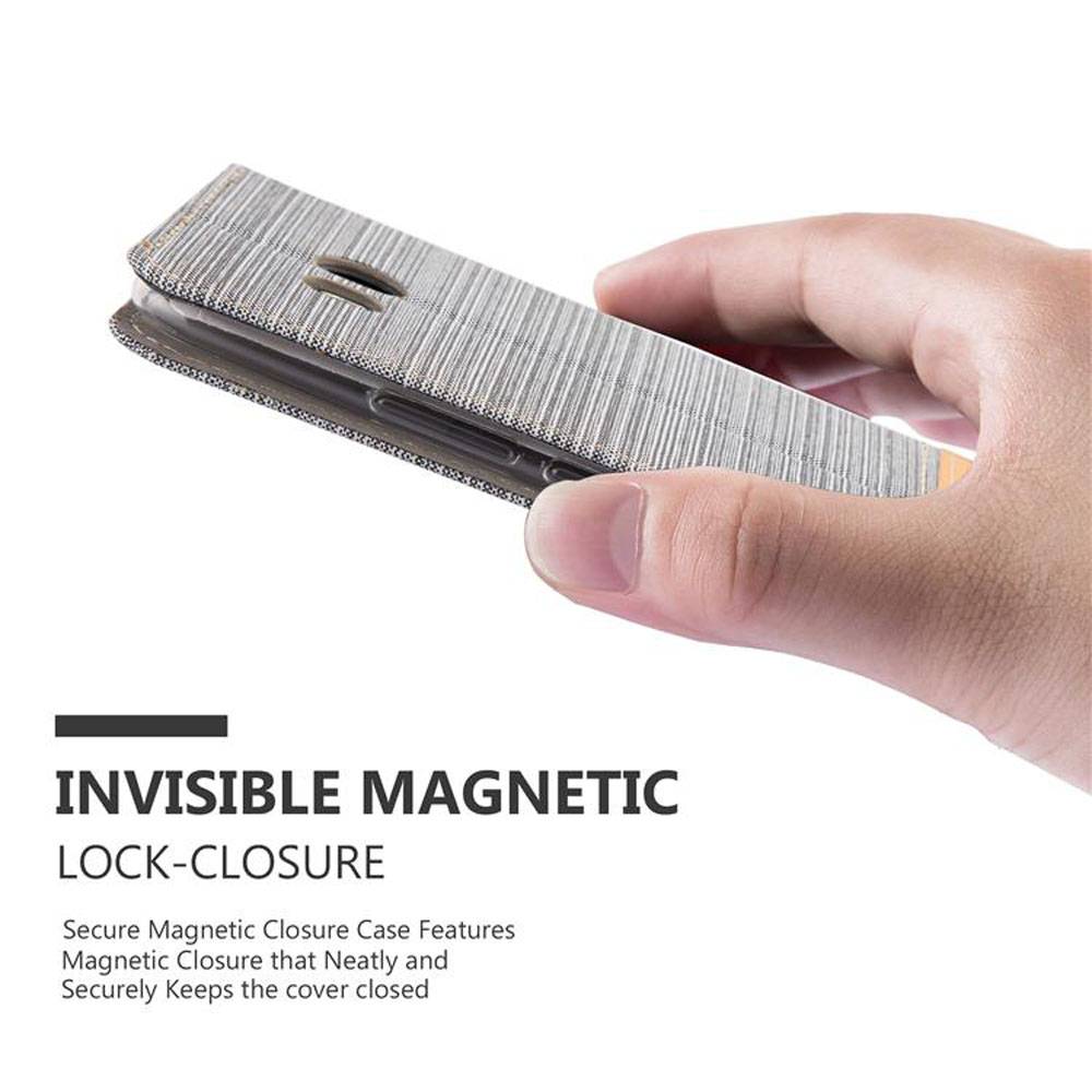 Cadorabo Hülle für HTC OCEAN / U11 Schutzhülle in Grau Handy Hülle Etui Book Case Cover