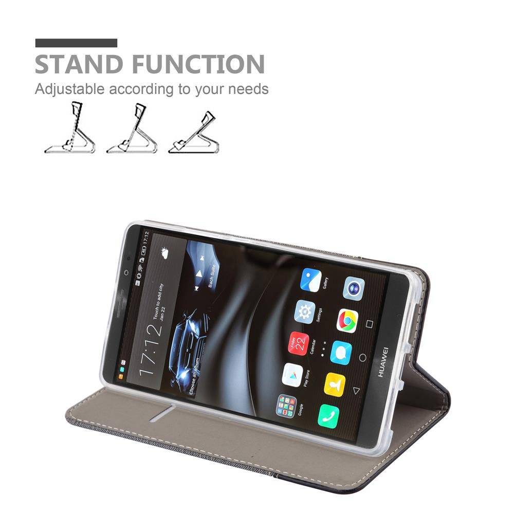Cadorabo Hülle für Huawei MATE 8 Schutzhülle in Grau Handy Hülle Etui Book Case Cover