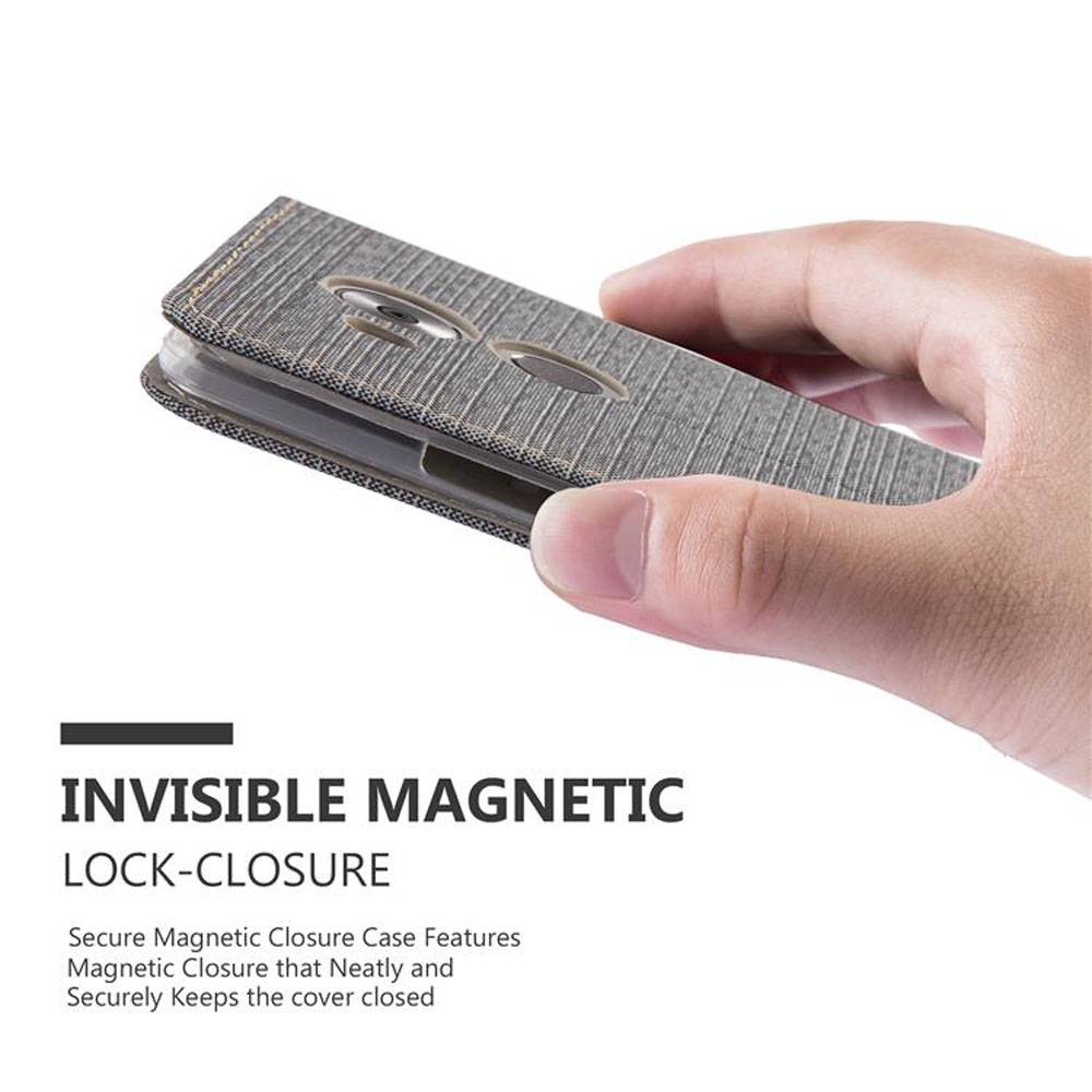 Cadorabo Hülle für Huawei MATE 8 Schutzhülle in Grau Handy Hülle Etui Book Case Cover
