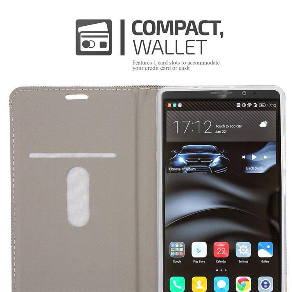Cadorabo Hülle für Huawei MATE 8 Schutzhülle in Grau Handy Hülle Etui Book Case Cover
