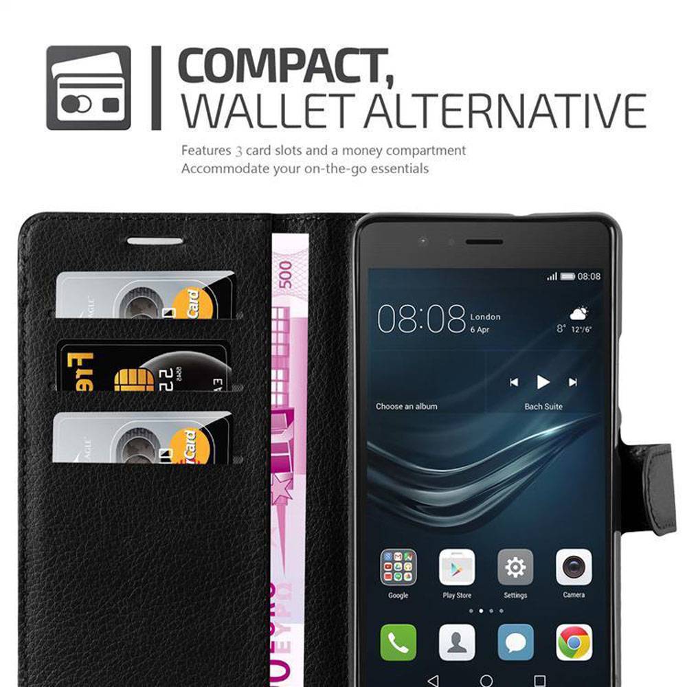 Cadorabo Hülle für Huawei P8 LITE 2017 / P9 LITE 2017 Schutz Hülle in Schwarz Handyhülle Etui Case Cover