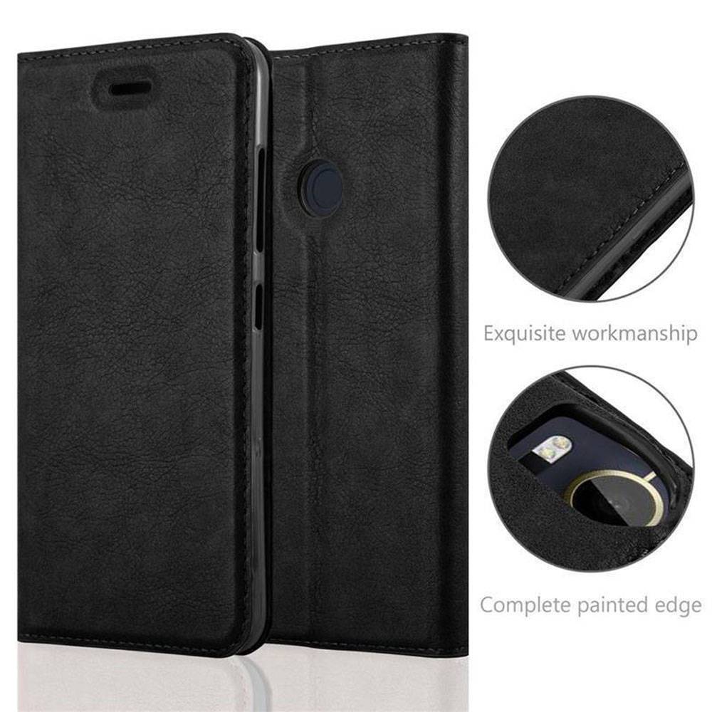 Cadorabo Hülle für HTC Desire 10 PRO Schutz Hülle in Schwarz Handyhülle Etui Case Cover Magnetverschluss