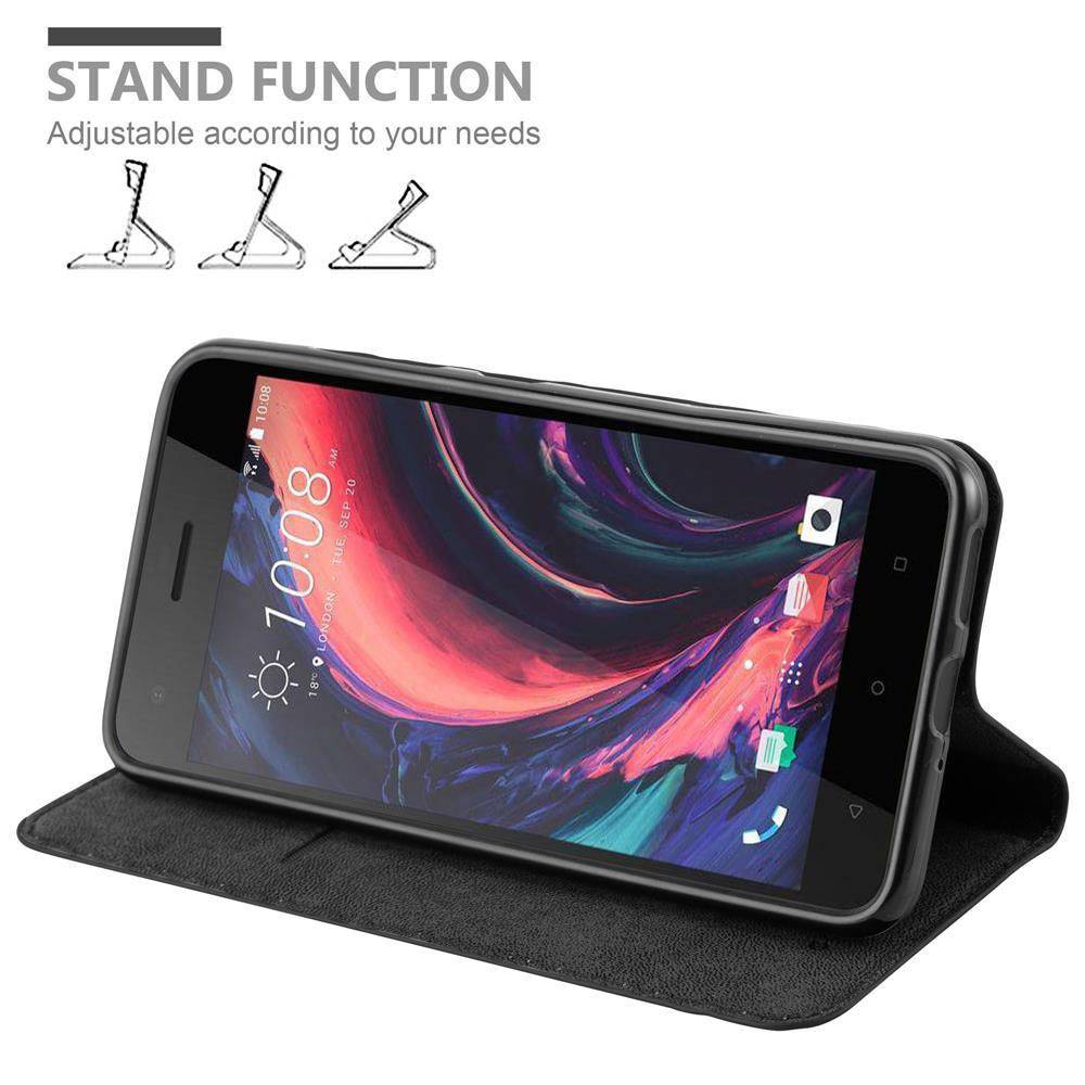 Cadorabo Hülle für HTC Desire 10 PRO Schutz Hülle in Schwarz Handyhülle Etui Case Cover Magnetverschluss