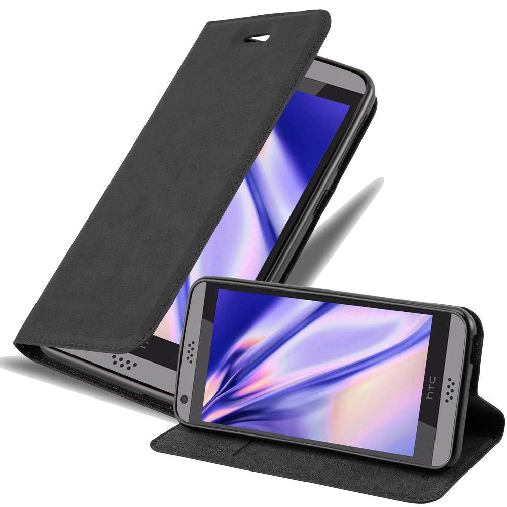 Cadorabo Hülle für HTC Desire 530 / 630 Schutz Hülle in Schwarz Handyhülle Etui Case Cover Magnetverschluss
