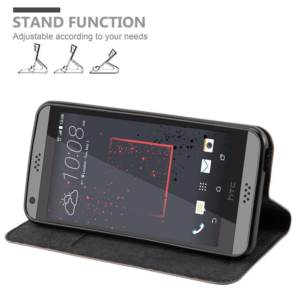 Cadorabo Hülle für HTC Desire 530 / 630 Schutz Hülle in Braun Handyhülle Etui Case Cover Magnetverschluss