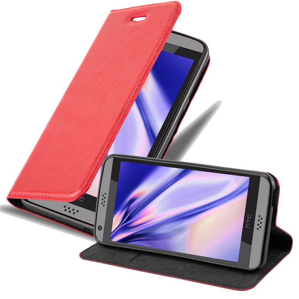 Cadorabo Hülle für HTC Desire 530 / 630 Schutz Hülle in Rot Handyhülle Etui Case Cover Magnetverschluss
