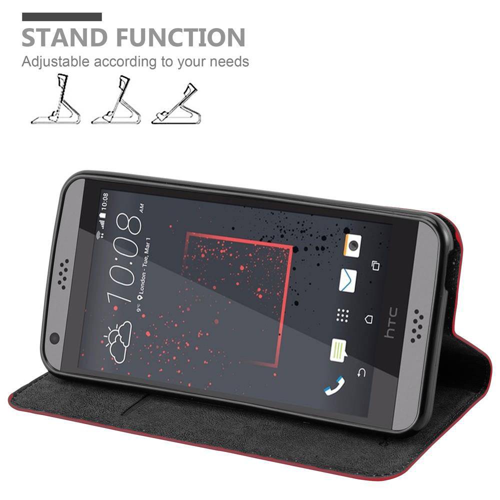 Cadorabo Hülle für HTC Desire 530 / 630 Schutz Hülle in Rot Handyhülle Etui Case Cover Magnetverschluss