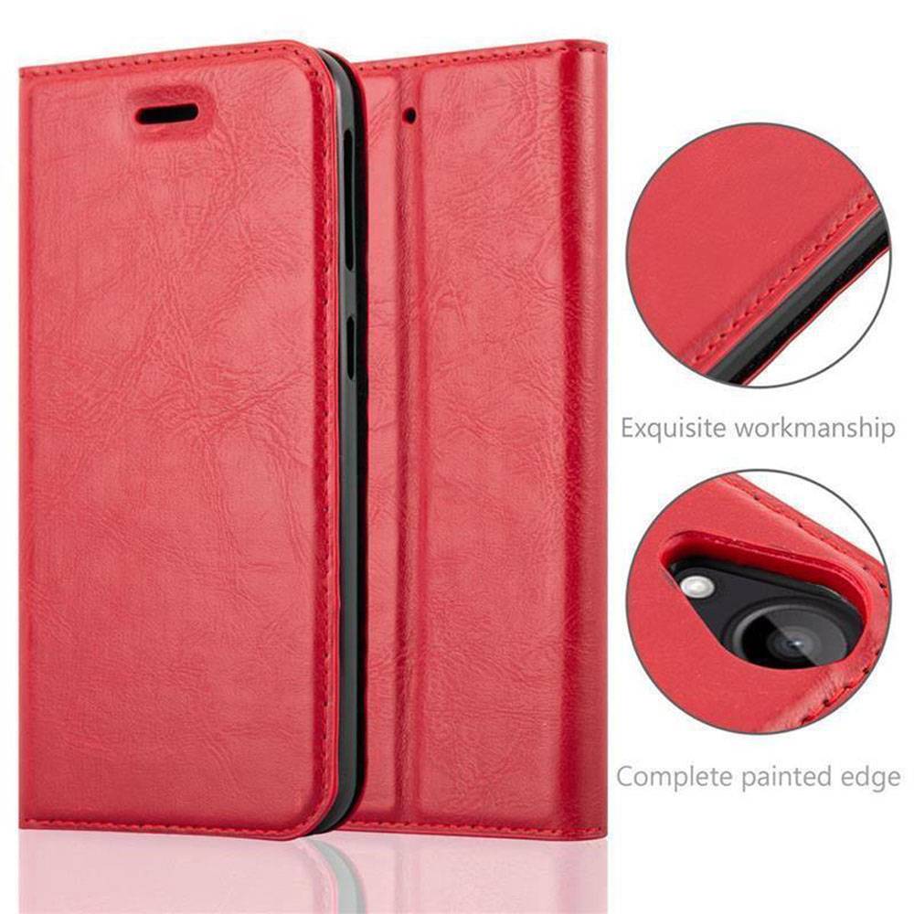 Cadorabo Hülle für HTC Desire 530 / 630 Schutz Hülle in Rot Handyhülle Etui Case Cover Magnetverschluss
