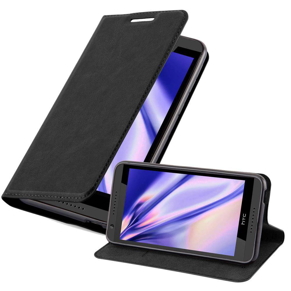 Cadorabo Hülle für HTC Desire 820 Schutz Hülle in Schwarz Handyhülle Etui Case Cover Magnetverschluss