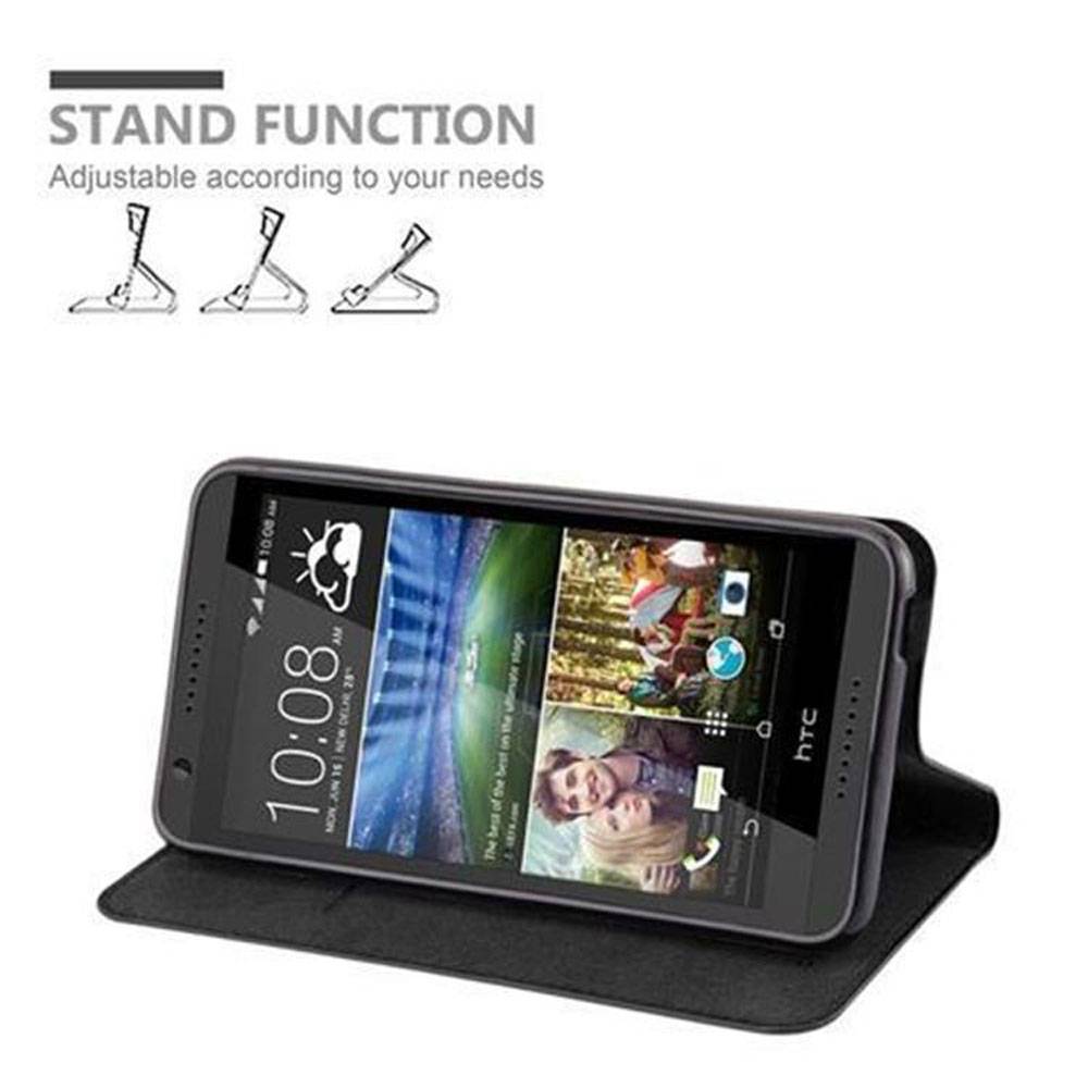 Cadorabo Hülle für HTC Desire 820 Schutz Hülle in Schwarz Handyhülle Etui Case Cover Magnetverschluss