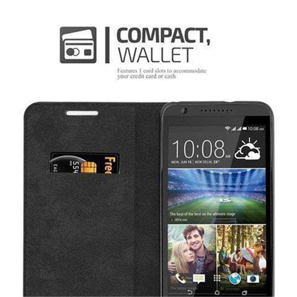 Cadorabo Hülle für HTC Desire 820 Schutz Hülle in Schwarz Handyhülle Etui Case Cover Magnetverschluss