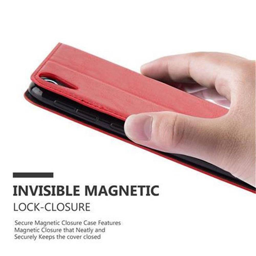 Cadorabo Hülle für HTC Desire 820 Schutz Hülle in Rot Handyhülle Etui Case Cover Magnetverschluss