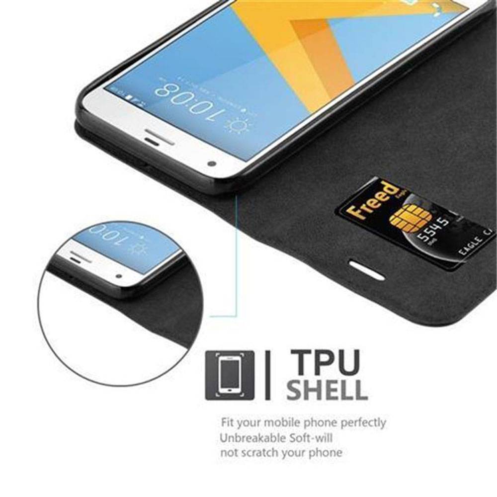 Cadorabo Hülle für HTC ONE A9S Schutz Hülle in Schwarz Handyhülle Etui Case Cover Magnetverschluss