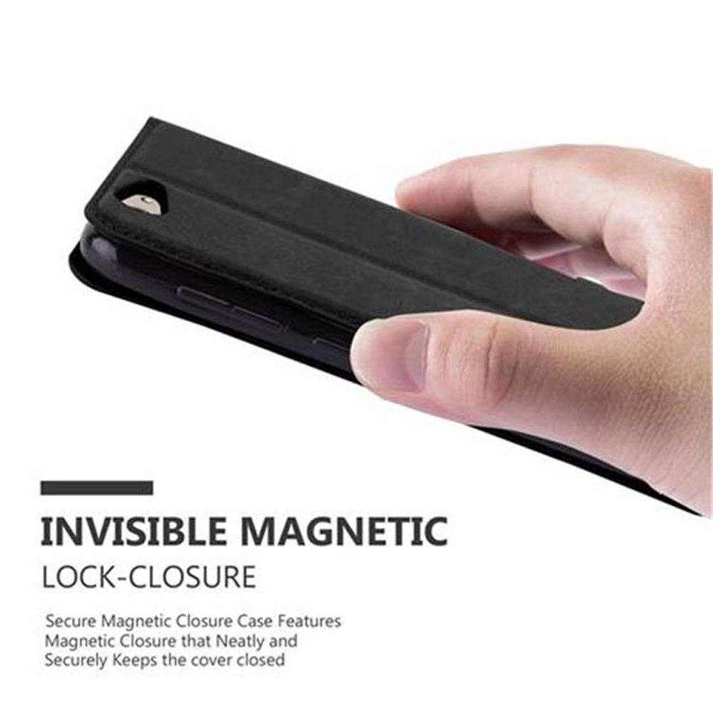 Cadorabo Hülle für HTC ONE A9S Schutz Hülle in Schwarz Handyhülle Etui Case Cover Magnetverschluss