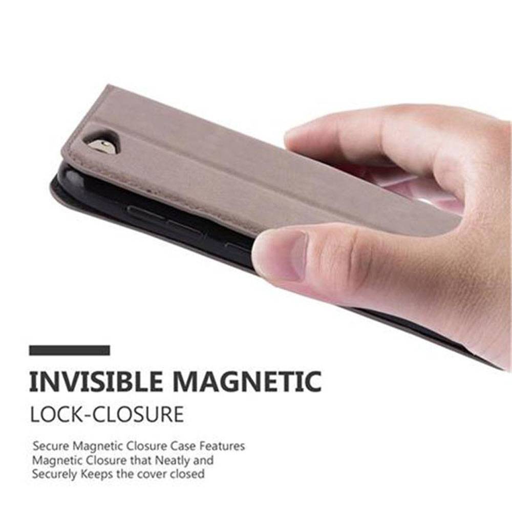 Cadorabo Hülle für HTC ONE A9S Schutz Hülle in Braun Handyhülle Etui Case Cover Magnetverschluss